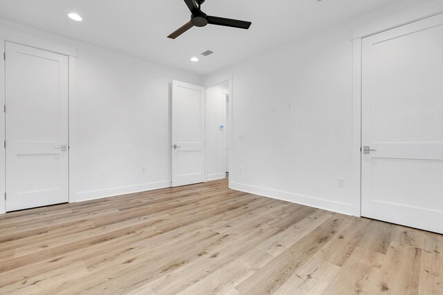 307 W Firethorn Cir Lot 42, Inlet Beach, FL 32461 - unfurnished room featuring light wood-style flooring, baseboards, visible vents, ceiling fan, and recessed lighting