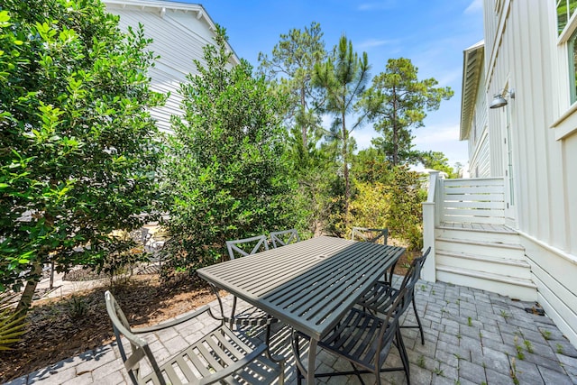 view of patio with outdoor dining space