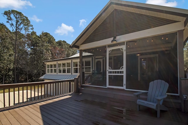 8840 Sand Pine Dr, Navarre, FL 32566 - deck featuring a sunroom