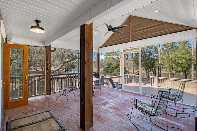 8840 Sand Pine Dr, Navarre, FL 32566 - view of patio / terrace with ceiling fan and a deck