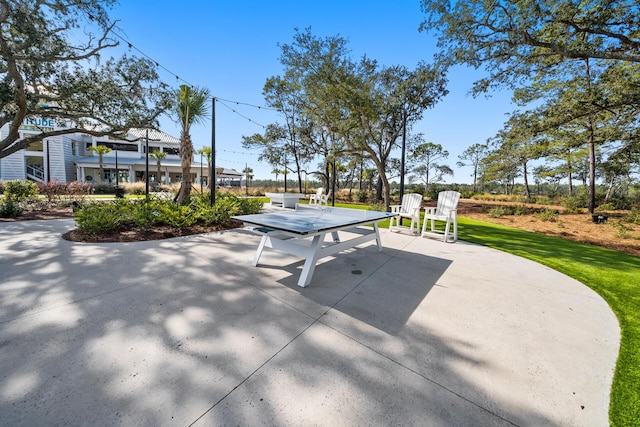 view of community with a patio area