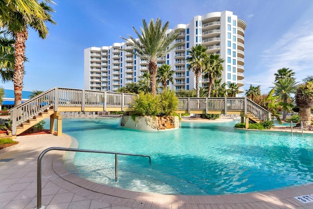 pool with stairway