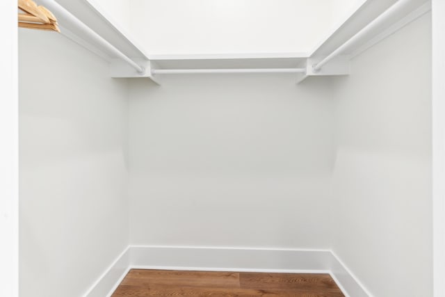 walk in closet featuring wood finished floors