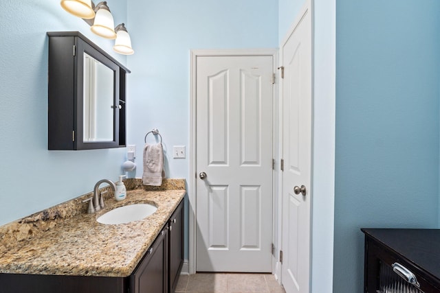 bathroom featuring vanity and tile patterned floors