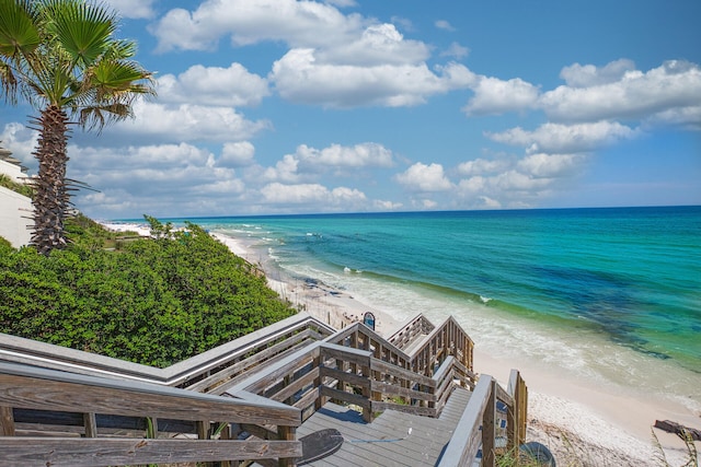 water view with a view of the beach