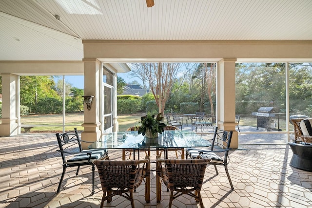 view of sunroom