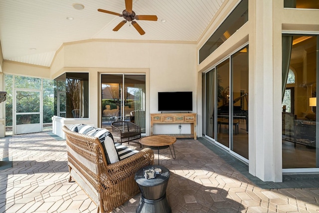 view of patio / terrace with ceiling fan