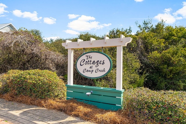 view of community sign