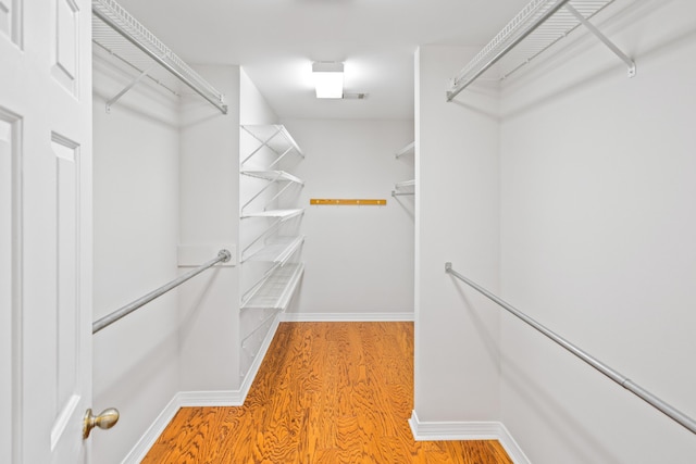 spacious closet featuring light wood-type flooring