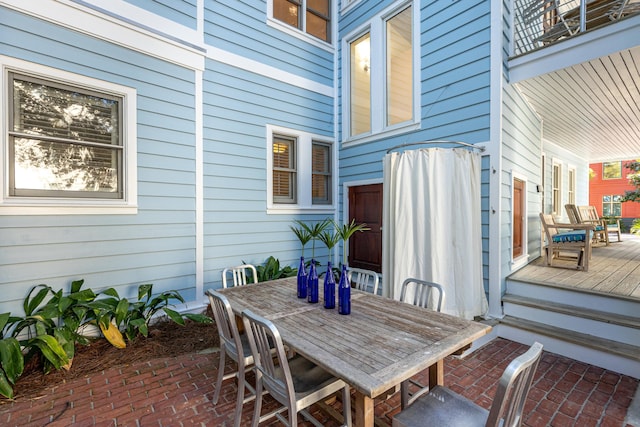 view of patio with outdoor dining space