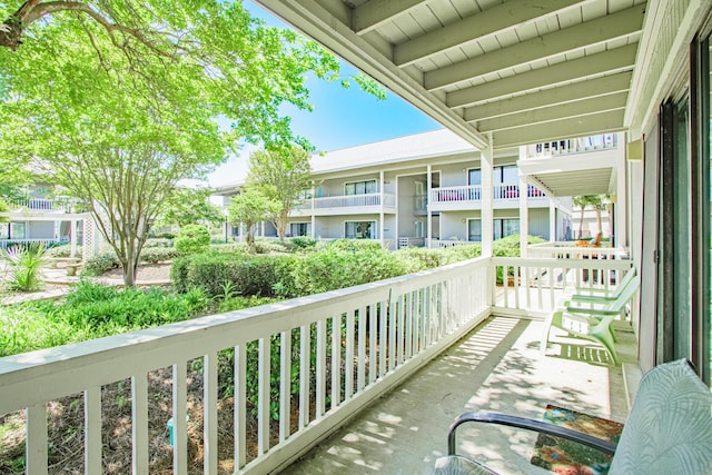 balcony featuring a porch