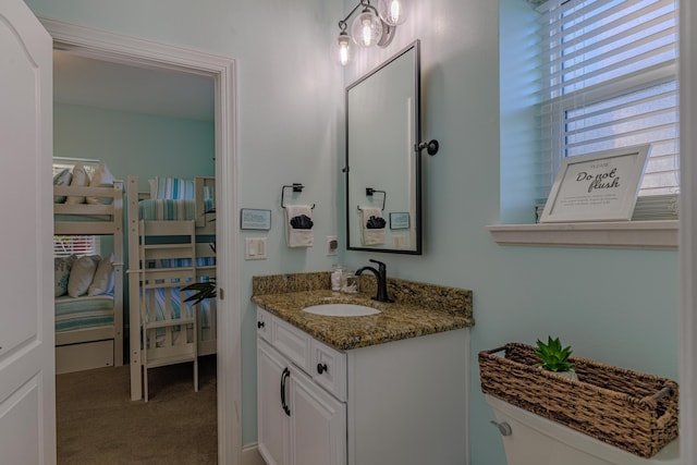 bathroom with toilet and vanity