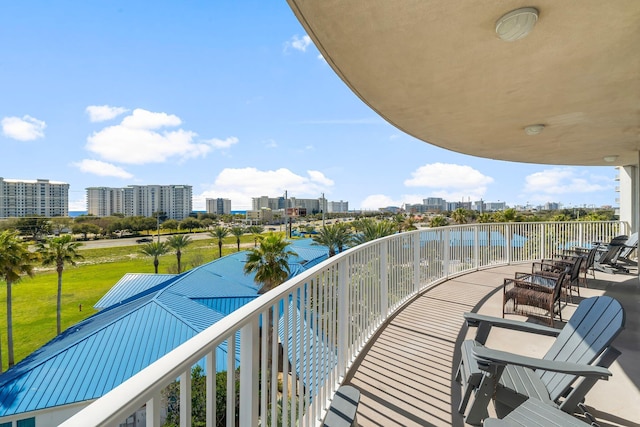 balcony with a city view