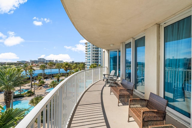 balcony with a city view