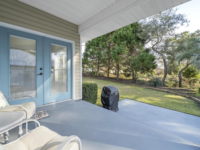 view of patio / terrace featuring a grill