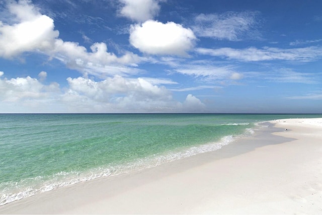 property view of water featuring a view of the beach