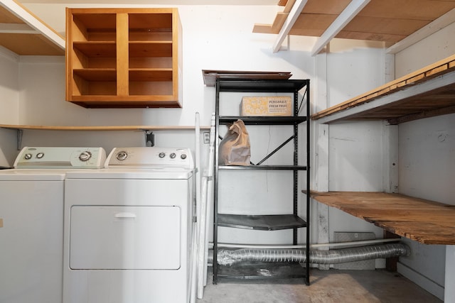 laundry room featuring washing machine and clothes dryer and laundry area