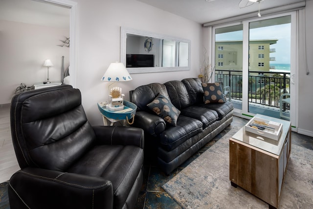 living room with plenty of natural light