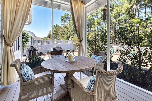 view of sunroom