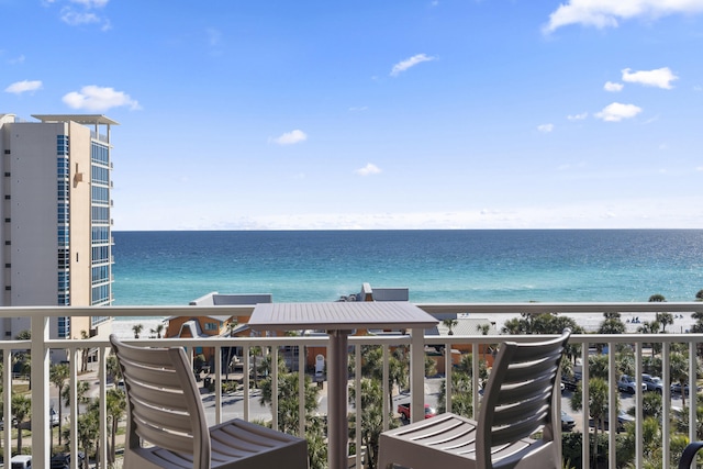 balcony with a water view