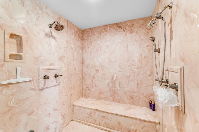 bathroom with walk in shower