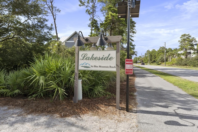 view of community sign