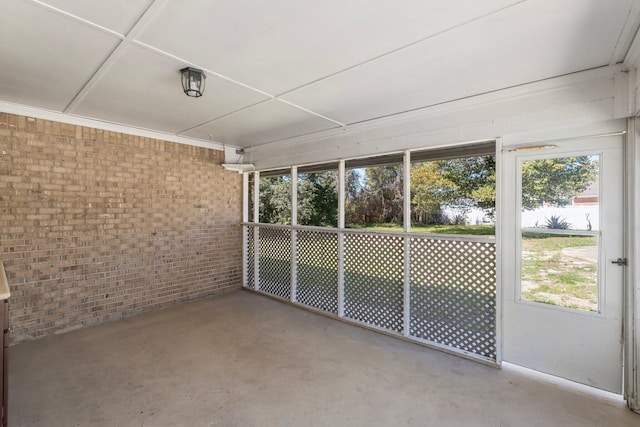 view of unfurnished sunroom