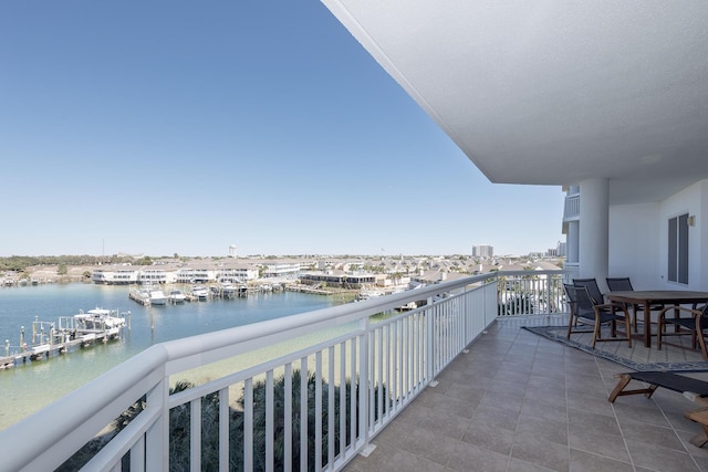 balcony with a water view