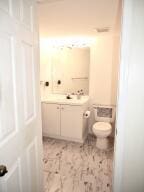 bathroom with toilet and vanity