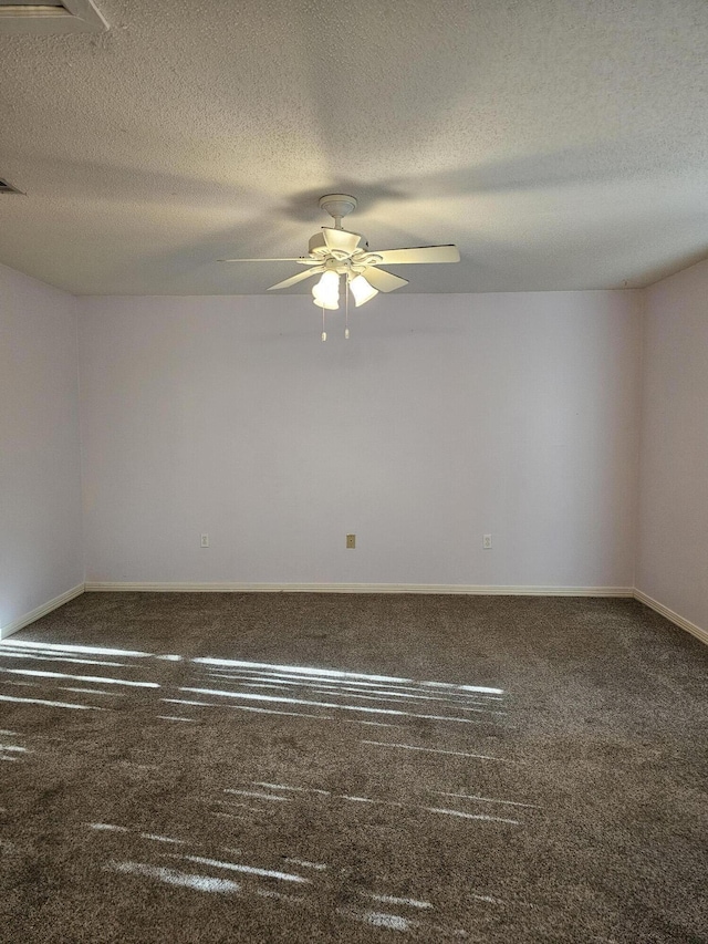 946 Ashley Ln Unit C, Fort Walton Beach, FL 32547 - spare room with carpet flooring, ceiling fan, baseboards, and a textured ceiling