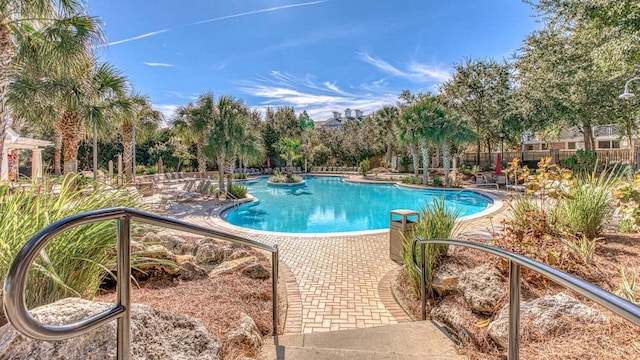 pool featuring a patio