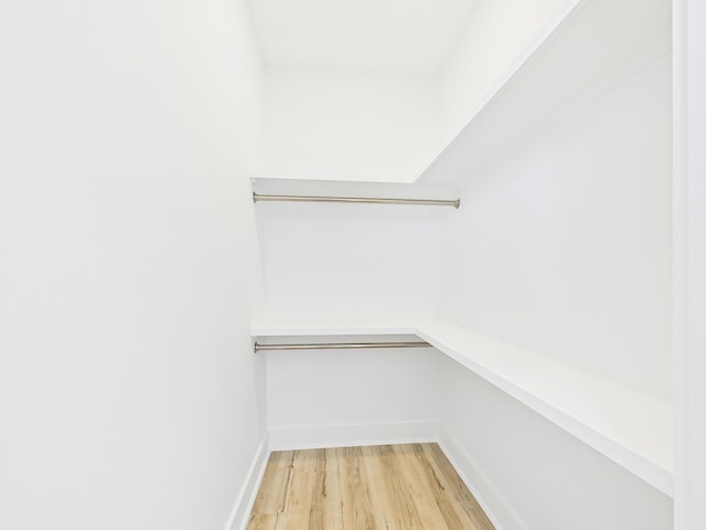 walk in closet featuring light wood-style flooring