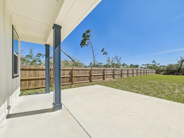 view of patio with a fenced backyard