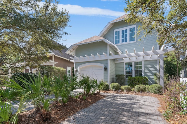 view of front of house with a garage