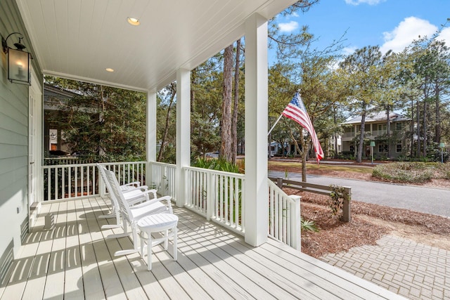 44 Thicket Cir, Santa Rosa Beach, FL 32459 - wooden terrace featuring covered porch