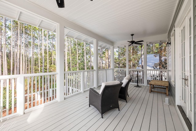 44 Thicket Cir, Santa Rosa Beach, FL 32459 - sunroom / solarium featuring ceiling fan