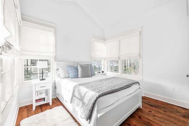 44 Thicket Cir, Santa Rosa Beach, FL 32459 - bedroom featuring vaulted ceiling and wood finished floors