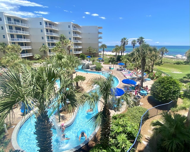 pool with a water view