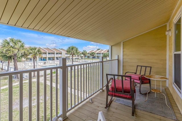 balcony featuring a residential view