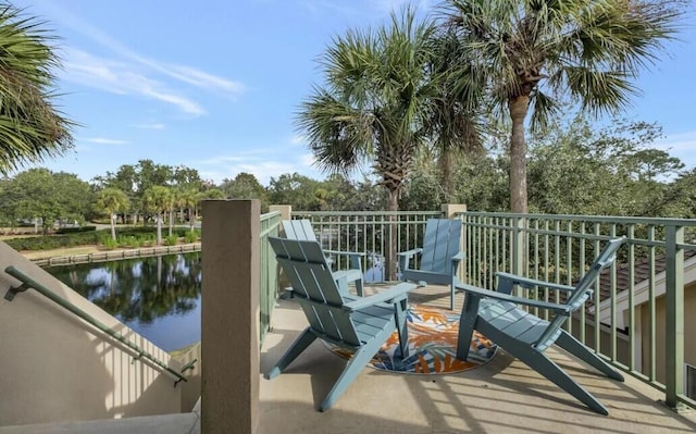 balcony with a water view