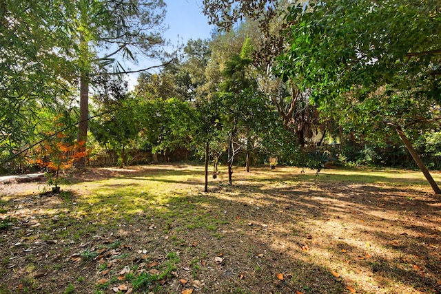 view of yard with fence