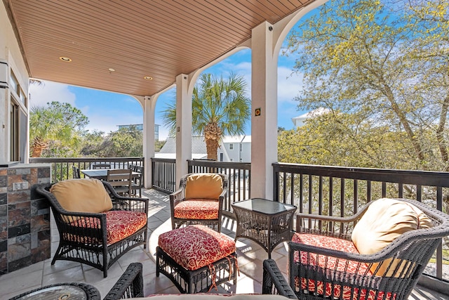 deck with outdoor lounge area