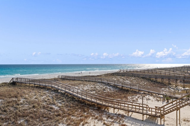 water view featuring a beach view