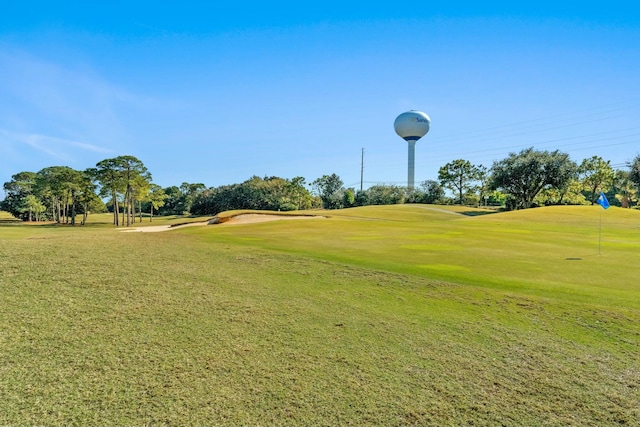 view of property's community featuring a yard and golf course view