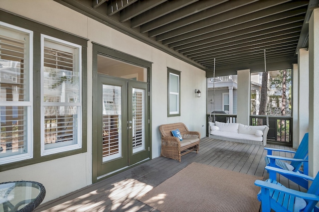 deck featuring french doors