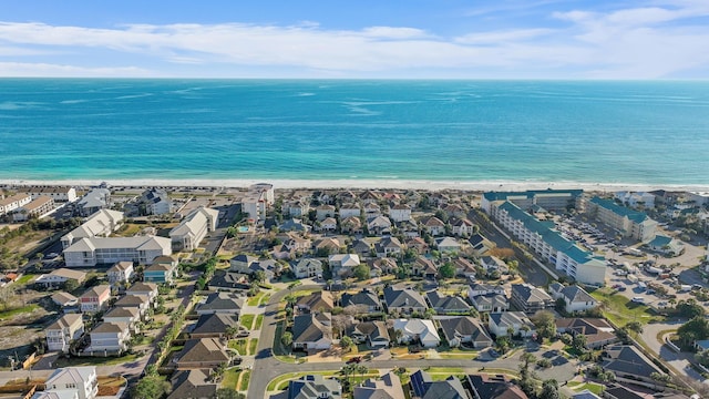 aerial view featuring a water view and a residential view