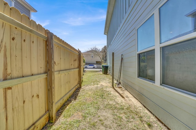 view of yard featuring fence