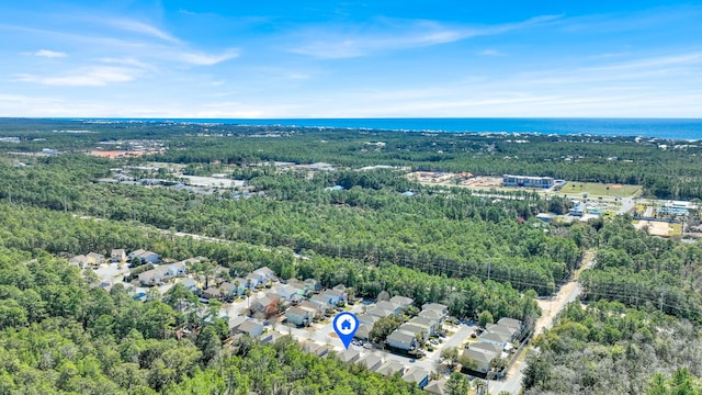 aerial view with a forest view