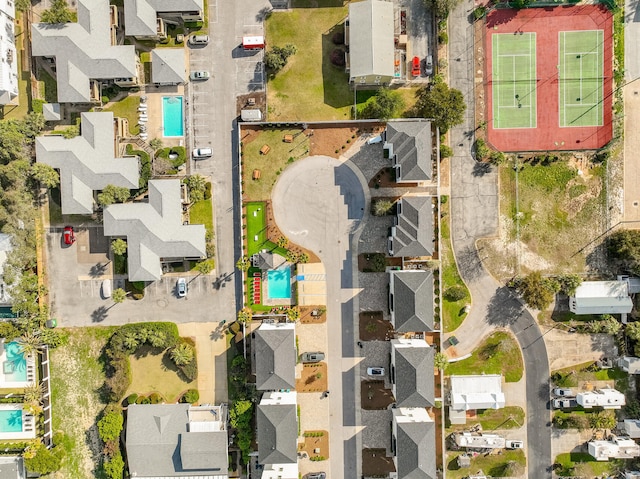 drone / aerial view with a residential view