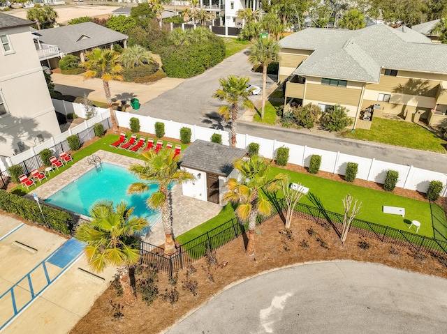 bird's eye view featuring a residential view